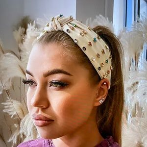 White gemstone headband NEW
